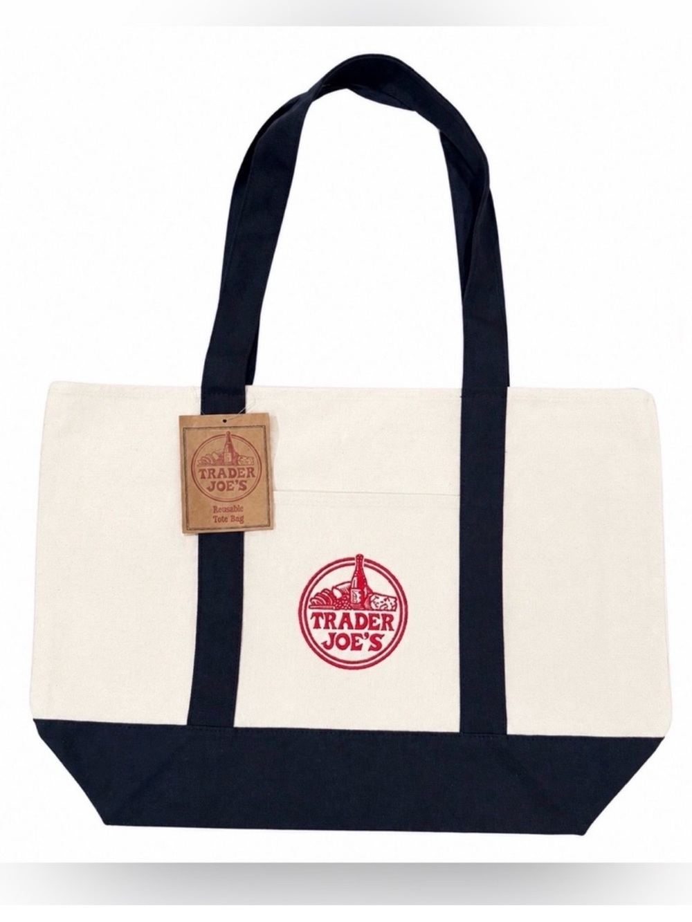 Large Navy Blue Tote Bag Trader Joe’s 2026